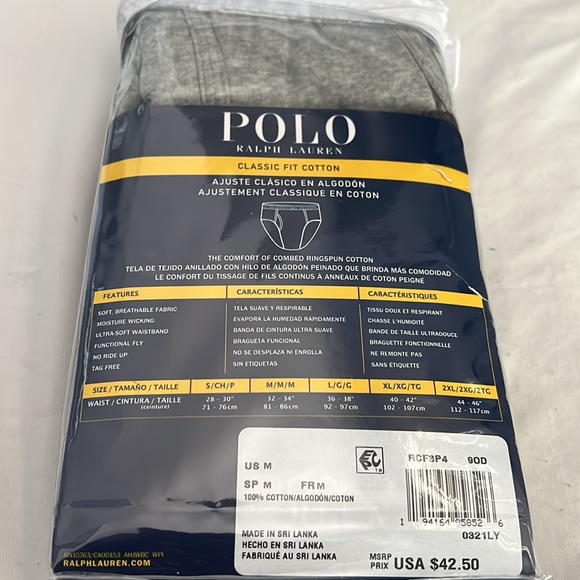 Brand new polo mid-rise briefs. 4 pack. Size medium. - Picture 2 of 3